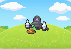 Gruseliges Grab mit Opfergabe