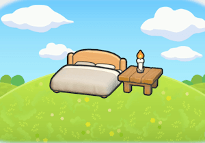 Bett mit sanftem Licht