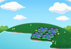 Elegante Blumen am Wasser