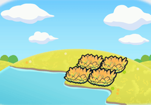 Gelbes Gras am Wasser