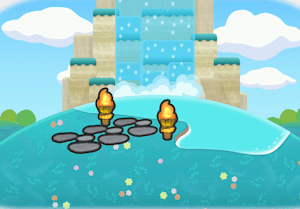 Beleuchteter Wasserfall