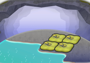 Moosige heiße Quelle