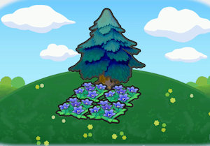 Elegante Blumen unterm Baum