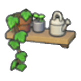 Wandregal mit Pflanzen