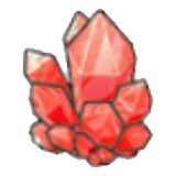 Rote Kristallansammlung