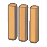 Holzbegrenzung mit Lücken