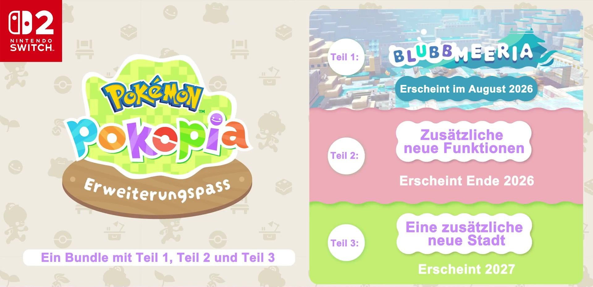 Pokémon Pokopia: Erweiterungspass und kostenloses Unterwasser-Update angekündigt